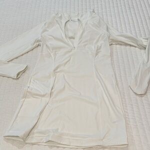 SPF Athleta Cover Up Dress White Long-Sleeve Dress